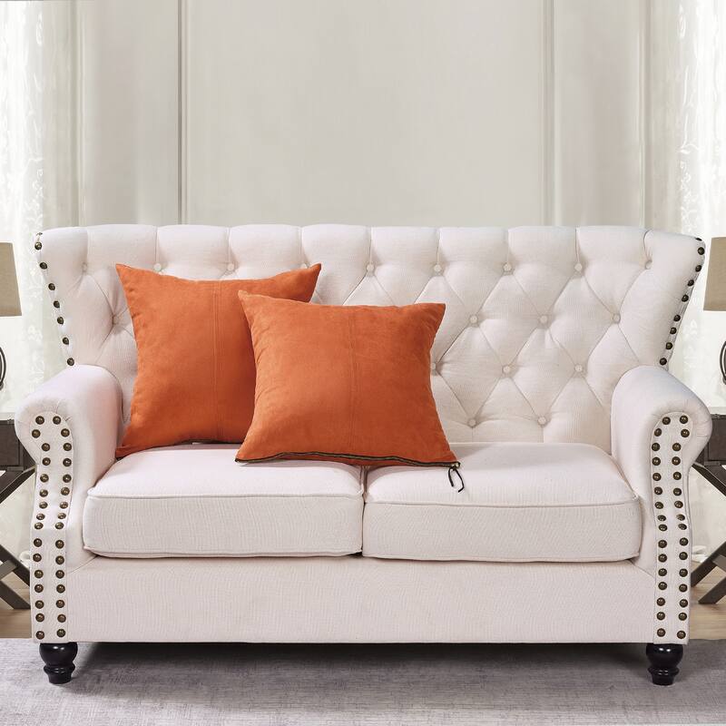Suede 2 Piece Pillow Shell Set with Big Zipper, NO INSERT