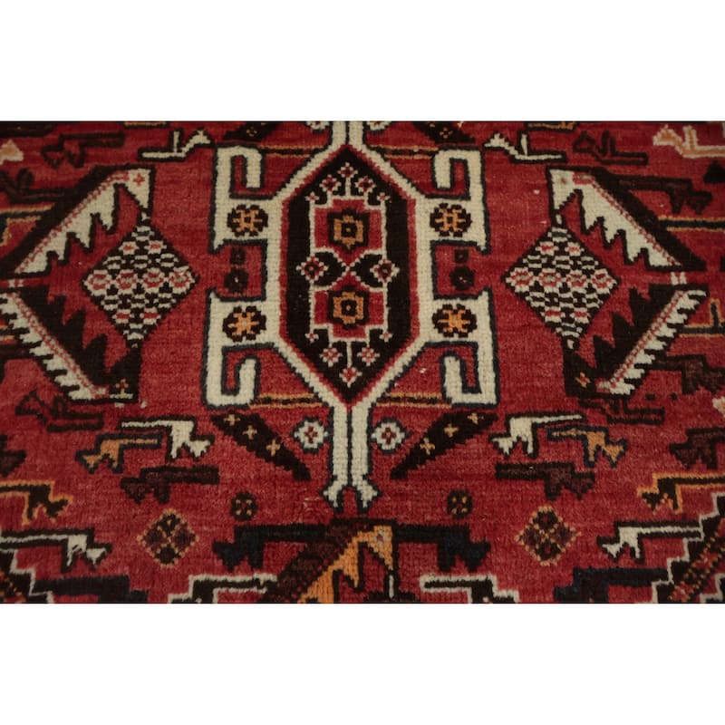 Hand Knotted Oriental 100% Wool Carpet Traditional Medallion Greys & Charcoal Shiraz Area Rug - 9' 11'' X 6' 8''