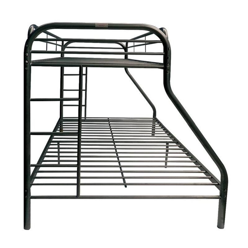 Metal Twin XL/Queen Bunk Bed with Ladders, Black
