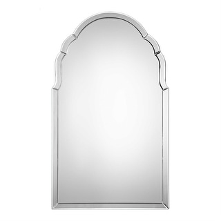 40" Curved Frameless Beveled Wall Mirror