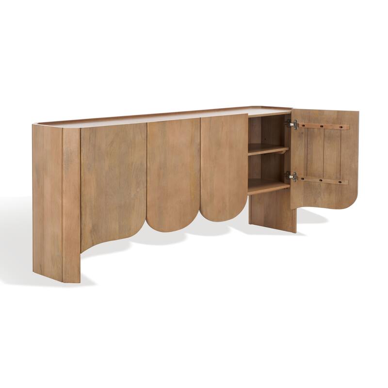SAFAVIEH Couture Howie 4-Door Wood Sideboard - 71"W x 16"D x 32"H