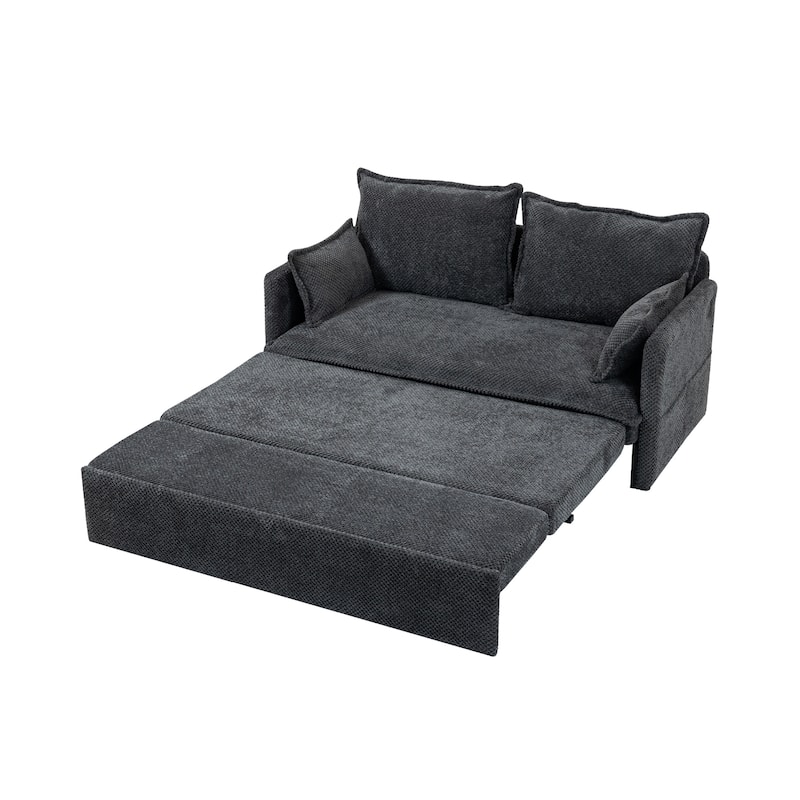 GDFStudio - Harper Lane Corduroy Convertible Sofa Bed with USB Charging & Side Storage for Cozy Apartment Living