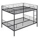 preview thumbnail 22 of 25, Metal Full over Full Bunk Bed Frame with Ladder, Full-length Guardrail for Kids, Teens - Convertible into 2 Separate Full Beds