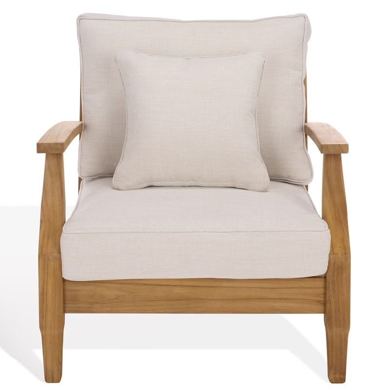 SAFAVIEH Couture Outdoor Patio Furniture Martinique Wood Arm Chair - 31"W x 36"D x 33"H