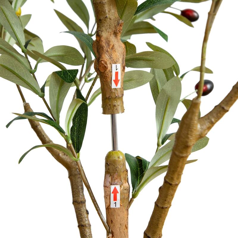 4' Artificial Olive Tree with Natural Trunk - Green
