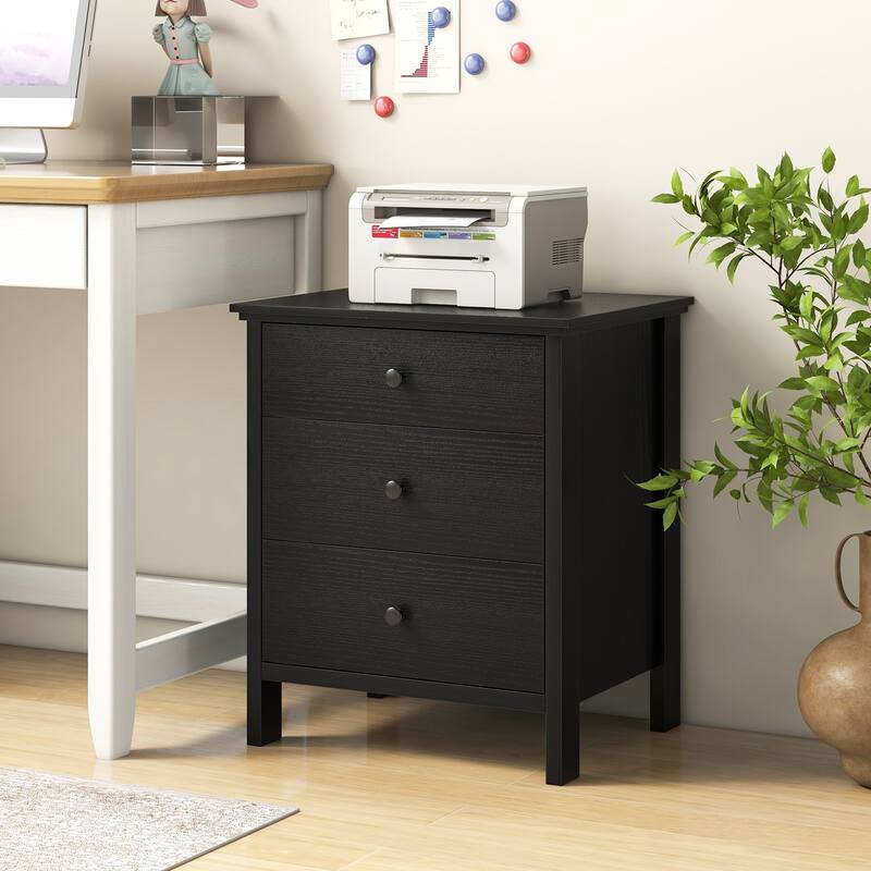 Modern 3-Drawer Nightstand Bedside Table with Storage Space - 22" x 18" x 26"