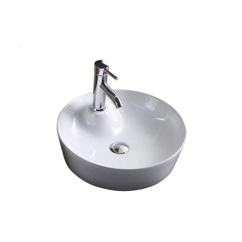 Fine Fixtures White Vitreous China Round Modern Vessel Bathroom Sink