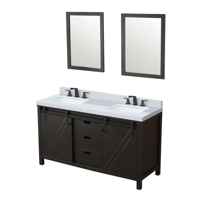 Marsyas Bath Vanity, Cultured Marble Countertop, Faucet Set and Mirrors