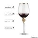 preview thumbnail 11 of 25, Rimmed Red Wine Glasses with Diamond Rhinestone Accent - 18 oz, 10 Inches Tall - Perfect Toasting Glasses for Bride and Groom