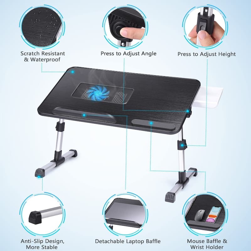 Laptop Desk Adjustable Laptop Stand Foldable Bed Table Portable Lap Desk Folding Notebook Stand