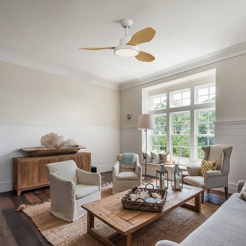 Sofucor 47 Inch Ceiling Fan with Light,Large Dimmable Memory LED,6 Speeds 5500CFM High Velocity Timer Reversible,ETL - 47 Inches