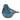 Ceramic 8" Bird Figurine, Turq 6"H