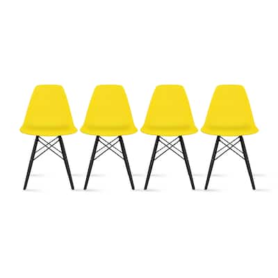 Molded Dining Side Chairs For Kitchen Eiffel Metal Legs Design Bedroom Waiting Room (Set of 4)