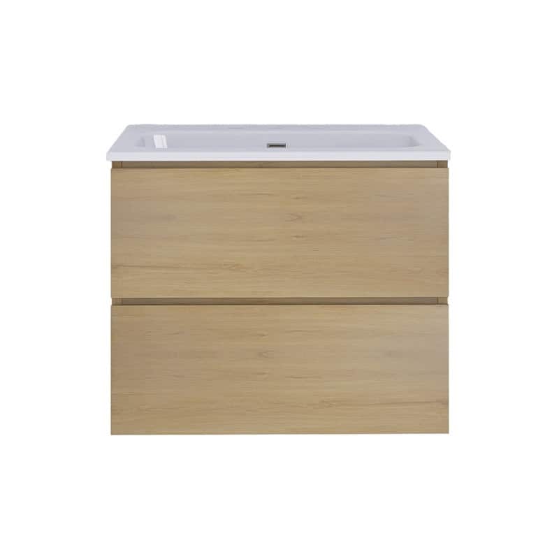 24 inches Wall-mounted Bathroom Vanity Set with White Ceramic Integrated Sink - 24" x 18"