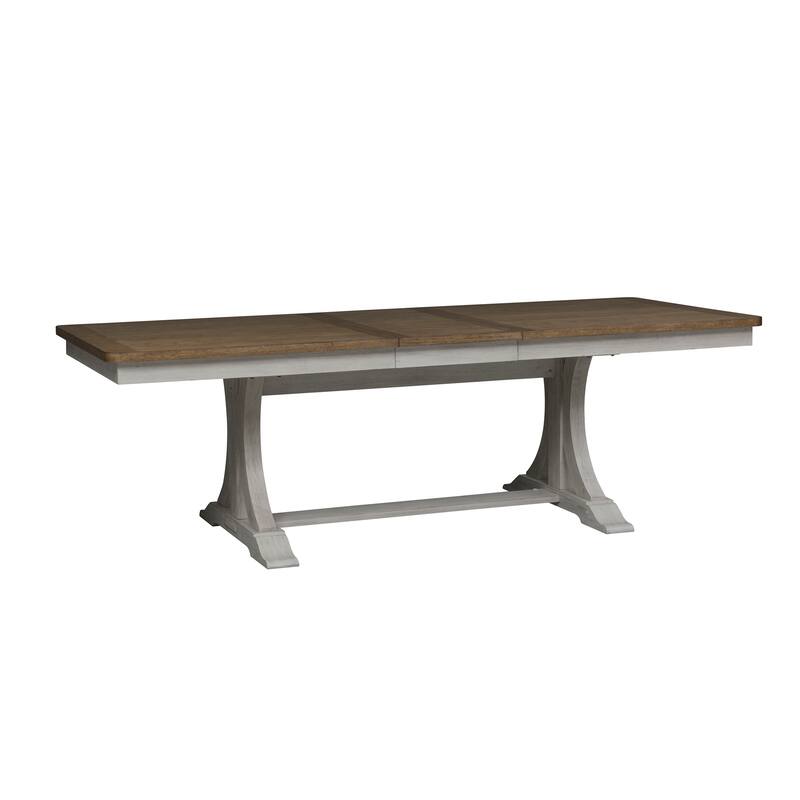 Farmhouse Reimagined Antique White 7 Piece Trestle Table Set