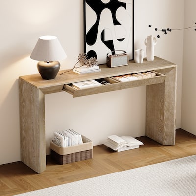 Modern Farmhouse Console Table with 2 Concealed Drawers