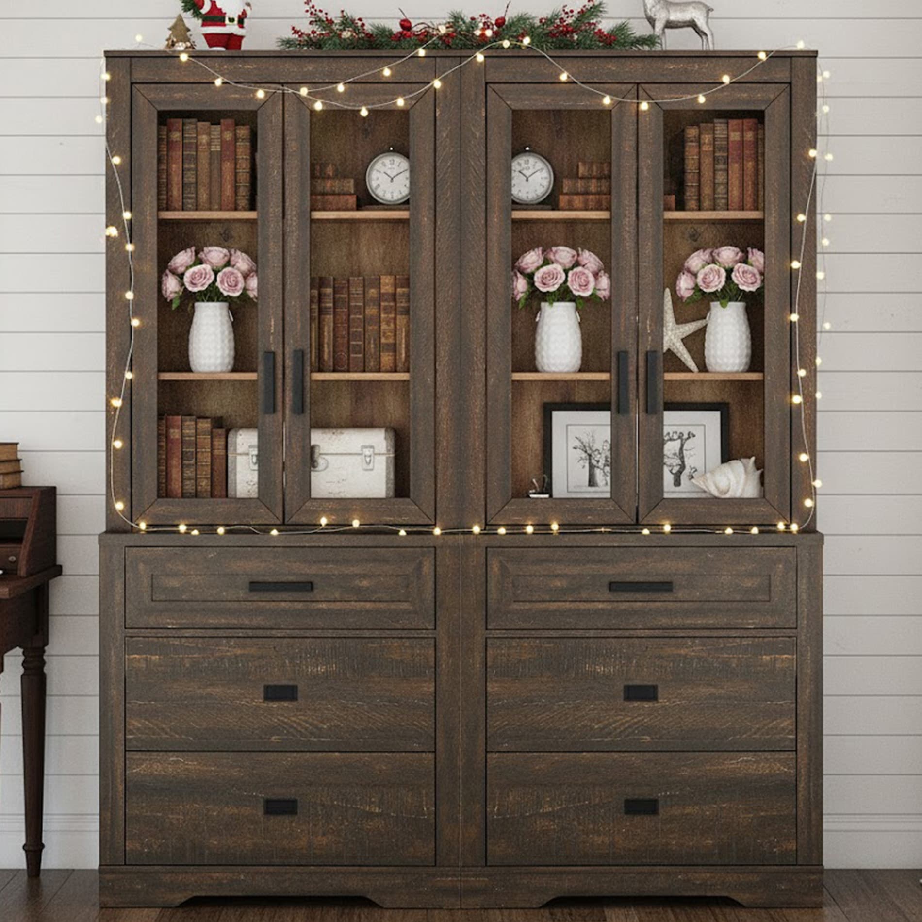 3 Tier Bookcase with Drawer,73.3" Tall Floor Standing Bookshelf