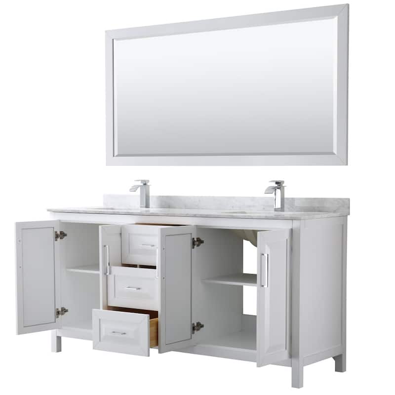 Wyndham Collection Daria 72" Free Standing Double Vanity Set with MDF