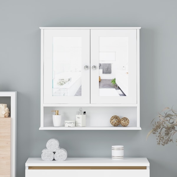 Haswell Modern 2 Door Medicine Cabinet with Mirrors by Christopher Knight Home