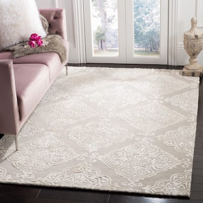 SAFAVIEH Handmade Glamour Bianca Modern Viscose Rug - Silver/Ivory - 8' x 11'