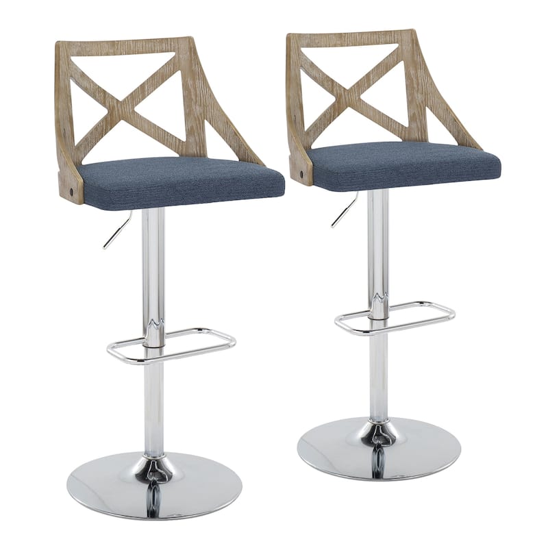 The Gray Barn Charlotte Adjustable Bar Stool with Rounded Rectangular Footrest (Set of 2)