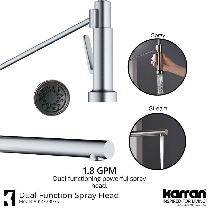 Karran Tumba Single-Handle Pull-Down Sprayer Kitchen Faucet