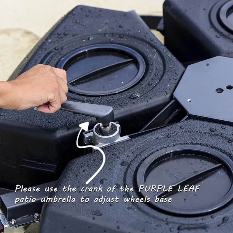 PURPLE LEAF 35.4" Square Outdoor Patio Umbrella Base with Wheels - 35.4" X 35.4" X 7.9"