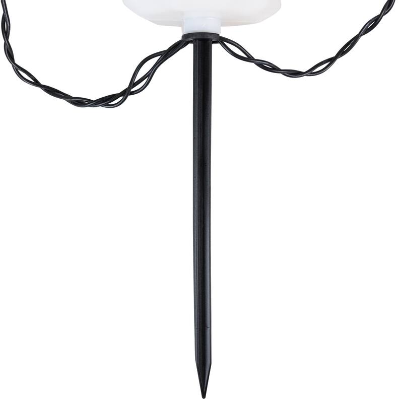 Lighted Ghost Shaped Halloween Pathway Markers - 3.75' - Black Wire - Set of 5