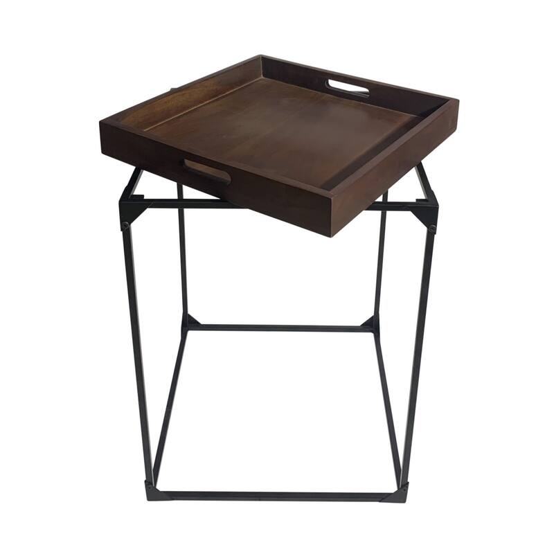 Rectangular Metal Tray Table - 28.5" - Black