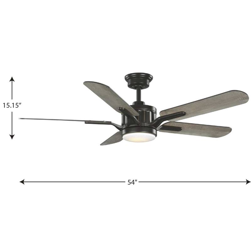 Progress Lighting Claret 54" 5 Blade LED Ceiling Fan with Remote