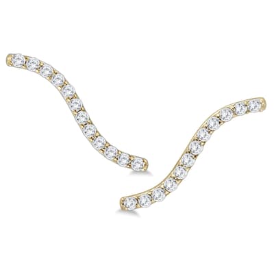 Marquee 1/4 Carat TW Diamond Climber Earrings in 14K Yellow Gold