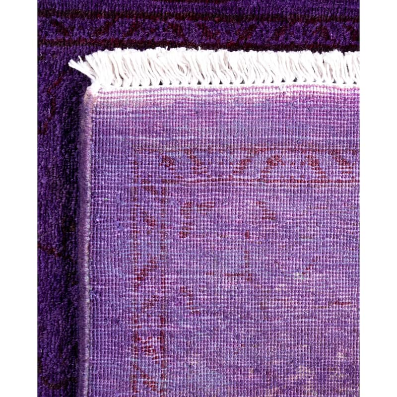 Overdyed One-of-a-Kind Hand-Knotted Area Rug - Purple - 2' 8" x 4' 4"