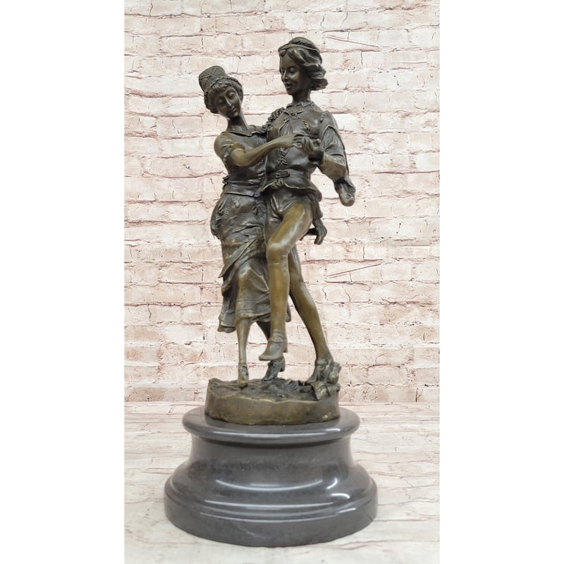 Gaudez Dancing Couple Lovers Romantic Bronze Statue Sculpture 18.5 Inches X 8 Inches