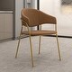 preview thumbnail 45 of 61, Set of 2 Bella Modern Leather or Velvet Upholstered Dining Chair with Gold Stainless Steel Legs for Home Office Kitchen