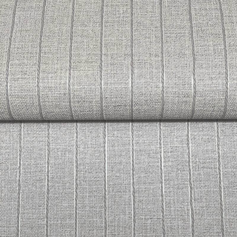 York Wallcoverings Cording Stripe Dove Grey Wallpaper