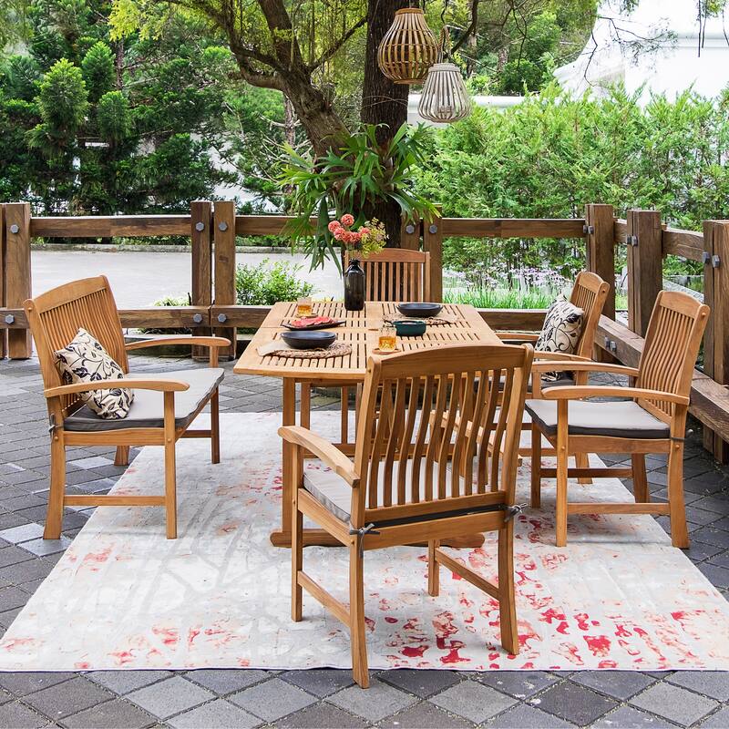 Cambridge Casual Leon 6-Piece Teak Patio Extendable Dining Set