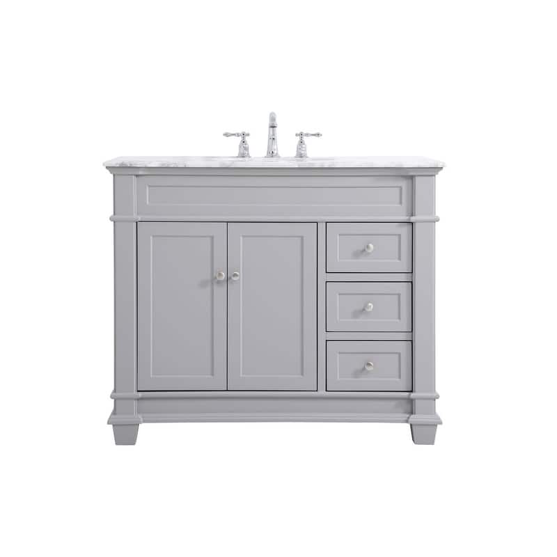 Elegant Lighting VF50042 Wesley 42" Free Standing Single Basin Vanity