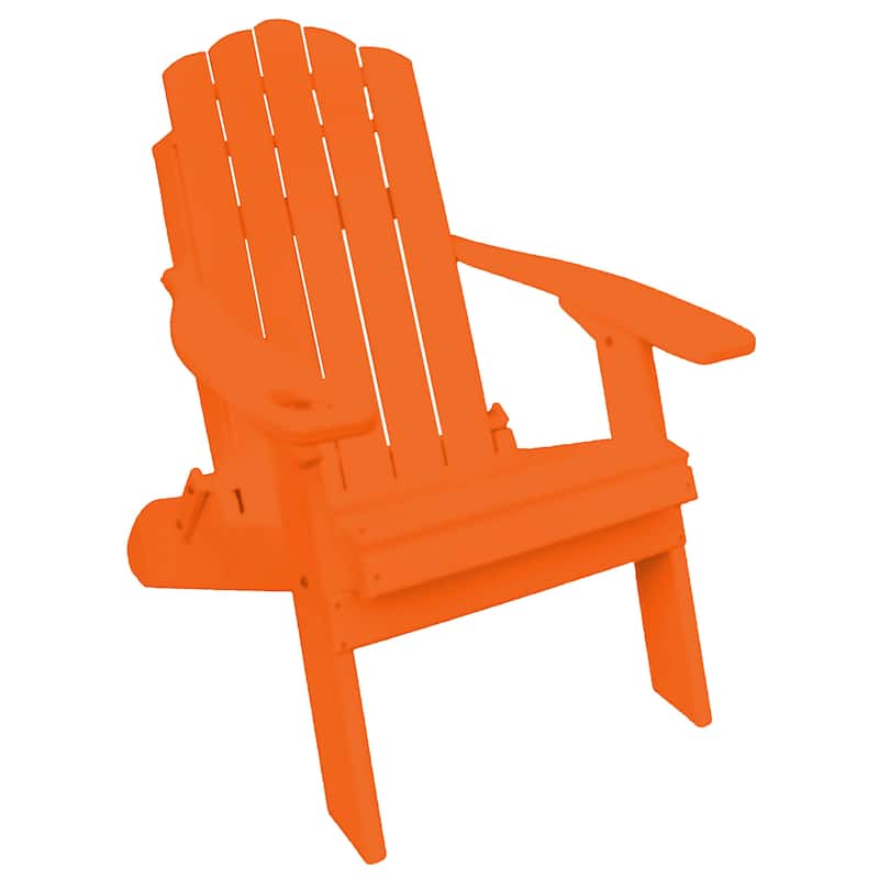 Country Classics Collection Poly Lumber Folding Adirondack Chair - Bright Orange