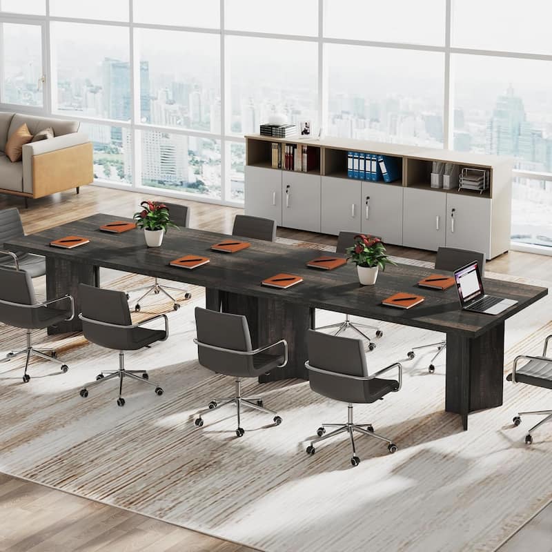 63-inch Wood Executive Desk with Large Tabletop, Vintage Home Office Computer Desk for Office