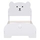 preview thumbnail 3 of 7, Twin Size Wood Platform Bed with Bear-Shaped Headboard, Footboard, and Wooden Support