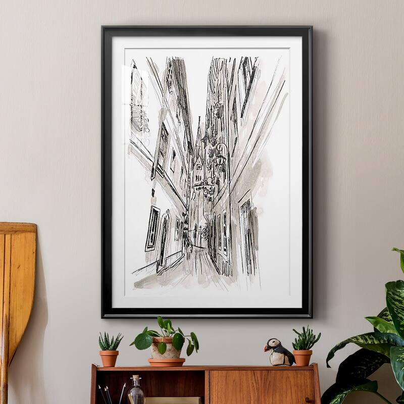 Europe Street Sketches III Premium Framed Print - Ready to Hang