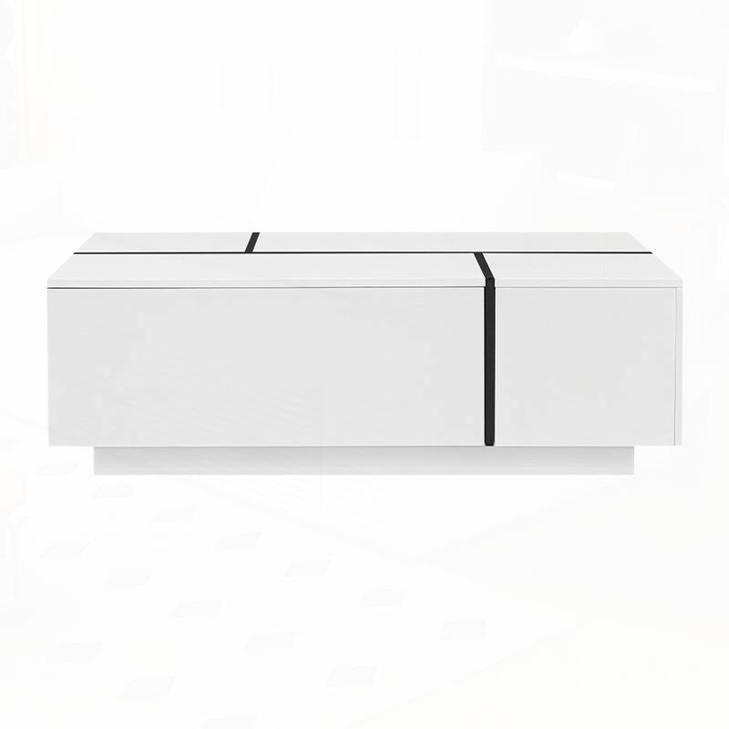 Coffee Table with 2 Hidden Storage Space and 2 Drawers for Living Room