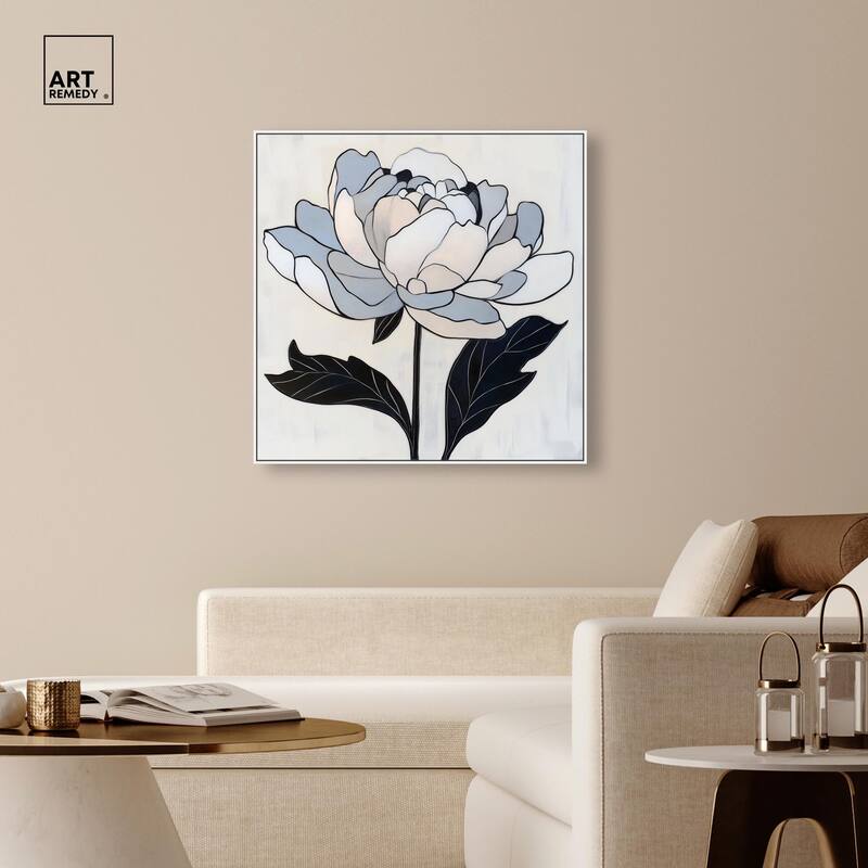 Gray Scale Flower I Canvas by Art Remedy
