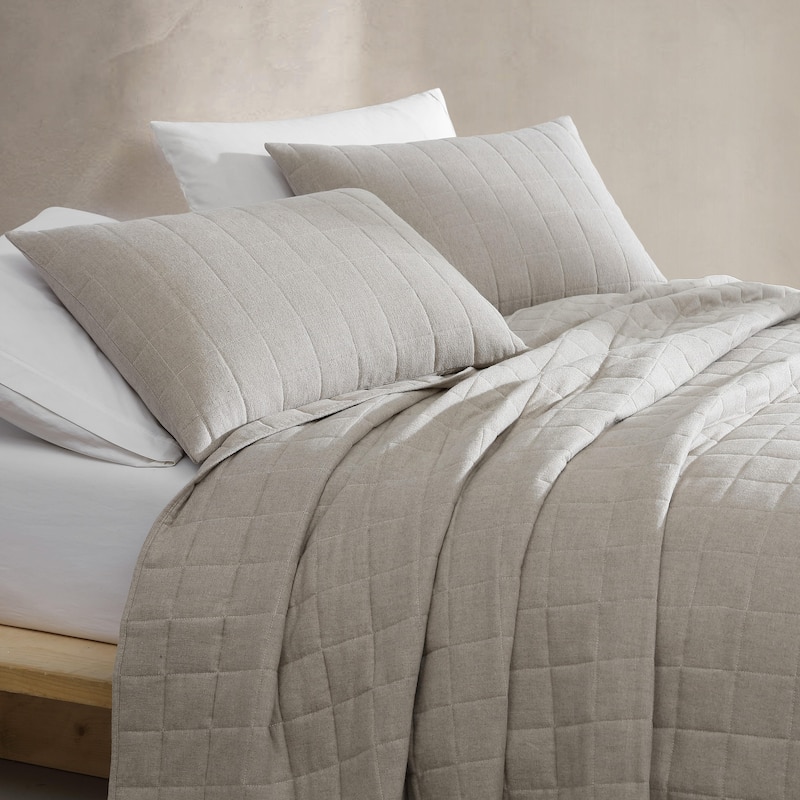 Calvin Klein Melange Cotton Flannel Solid 2 Piece Sham Set