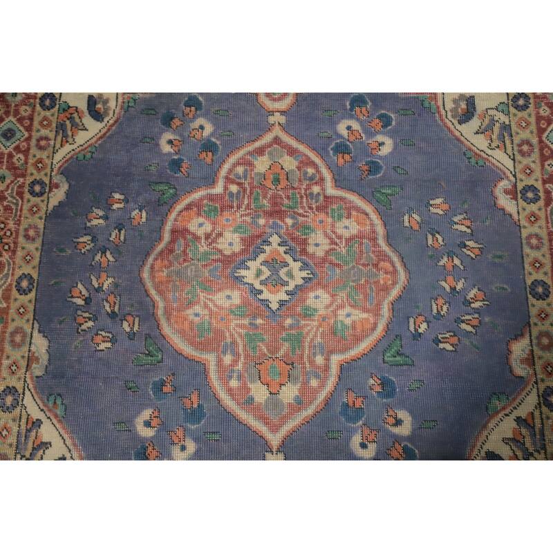 Hand Knotted Oriental 100% Wool Carpet Traditional Medallion Purples Tabriz Area Rug - 6' 5'' X 4' 4''