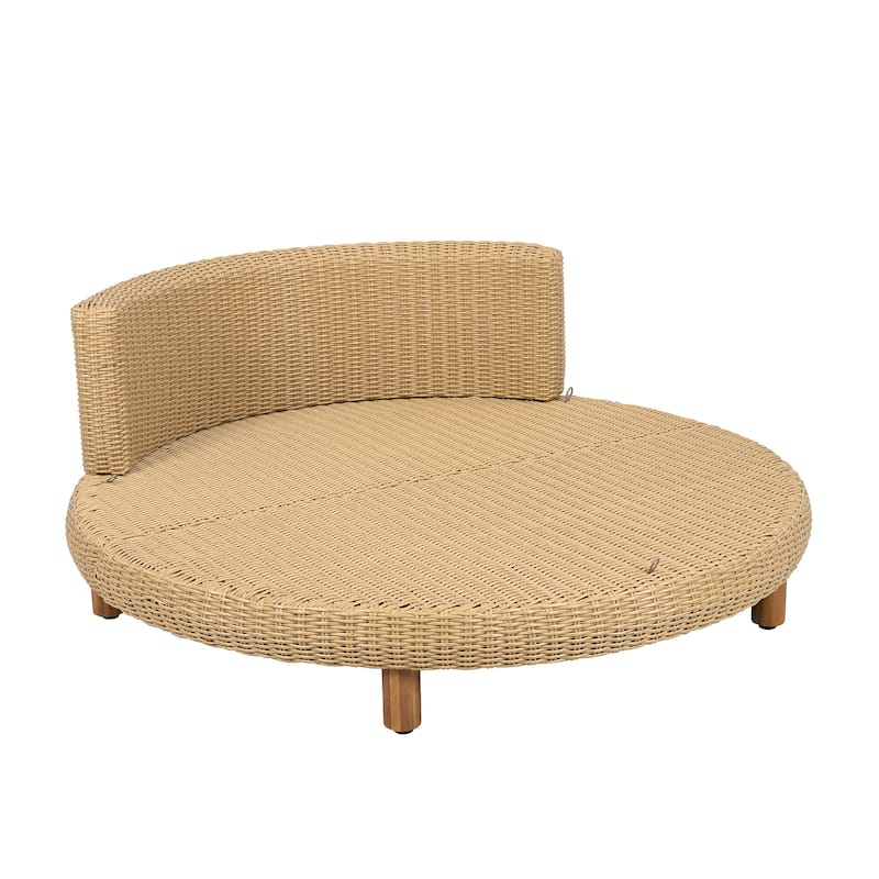 Christopher Knight Home - Jennie 63" Wicker Round Outdoor Daybed with Waterproof Cushions