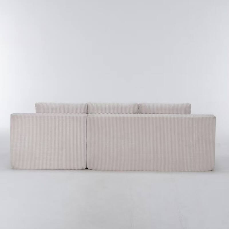 96" L-Shaped Corduroy Sectional Sofa, No Assembly Required