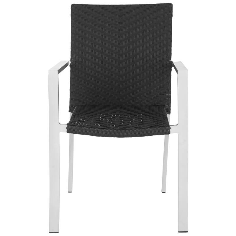 SAFAVIEH Shelvie Black Stackable Indoor/Outdoor Chairs (Set of 2) - 22Wx23Dx35H