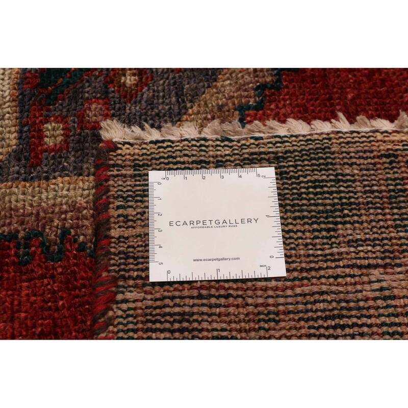 ECARPETGALLERY Hand-knotted Melis Vintage Dark Red Wool Rug - 4' 3" x 7' 2"