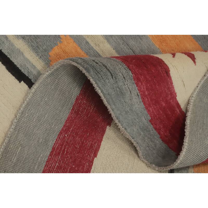 Vegetable Dye Wool Gabbeh Turkish Area Rug Handmade Wool Carpet - 13' 5'' X 8' 11''
